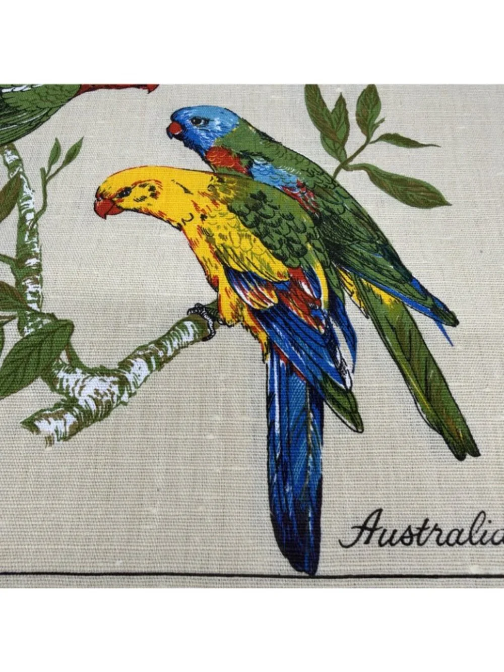 Australian Parrots Birds Placemats Set Of 4 Print Vibrant Australia Linen Cotton